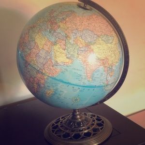 World Globe With Mountain Ridge Effects 🌎